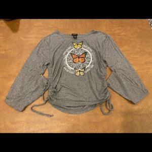 rue 21,long sleeve womens shirt, grey